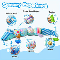 Interactive Plush Sensory Caterpillar - Blue