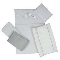 Cabbage Creek 5 Piece Baby Cot Linen Set   - Grey Sheep