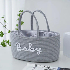 Cotton Rope Diaper Bag - Grey