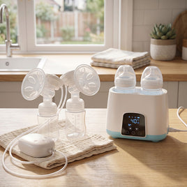 Double Electric Breast Pump & Double Electric Bottle Warmer Sterilizer Combo