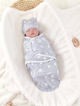Baby Swaddling Blanket & Cap