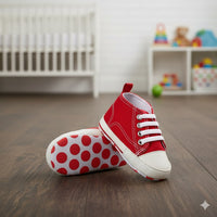 Baby Boy Sneakers - Red Polka Dots