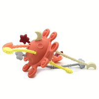 Silicone Baby Pull Activity Toy - Pink