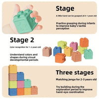Soft Squeeze Baby Building Blocks - 12Pc
