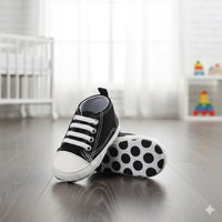 Baby Boy Sneakers - Black Polka Dots