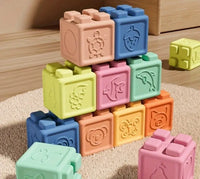 Soft Squeeze Baby Building Blocks - 12Pc