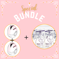 Bundle Deal - 2 x Hospital Grade Wearable Breast Pump & Breast Milk Storage Bags (30Pcs)