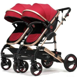 Belecoo 2-in-1 Twin Travel System - Wine Red