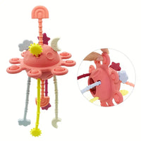 Silicone Baby Pull Activity Toy - Pink