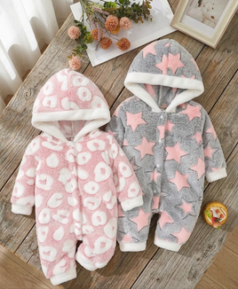 2pc Baby Winter Romper Set - Stars