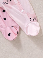 2PC Newborn Romper Set - Cats & Hearts