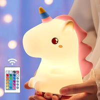 Silicone Unicorn LED Night Light With Remote