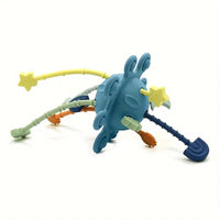 Silicone Baby Pull Activity Toy - Blue