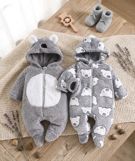 2pc Baby Winter Romper Set - Bears & Moon