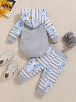 Baby Hooded Romper & Pants Set - Elephant