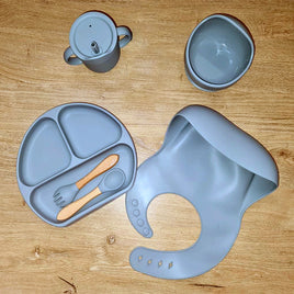 Eco-Friendly Silicone Baby Feeding Set - Blue