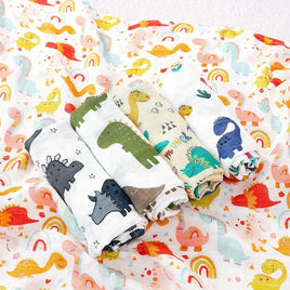 5-Pack Silky-Soft Bamboo Muslin Swaddles - Dinosaurs