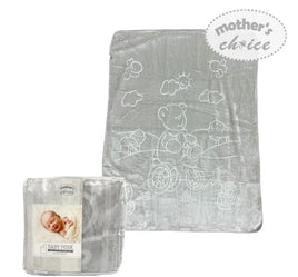 Baby Mink Blanket - Grey Bear