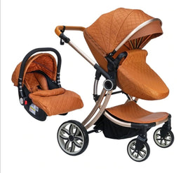 Luxury Baby Stroller 3-in-1 Eggshell Travel System - Gold