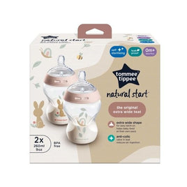 Tommee Tippee - Closer To Nature 260ML 2 Pack Decorated Bottle - Girl (0M+)