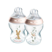 Tommee Tippee - Closer To Nature 260ML 2 Pack Decorated Bottle - Girl (0M+)
