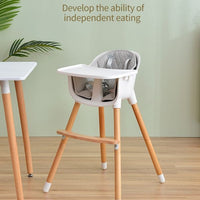 Wooden High Chair - Grey