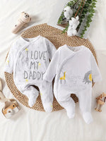 2PC Newborn Long Sleeve Footies - Love