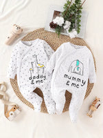 2PC Newborn Long Sleeve Footies - Mom & Dad