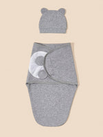 2pc Solid Colour Baby Swaddling Blanket - Grey