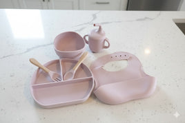 Eco-Friendly Silicone Baby Feeding Set - Light Pink