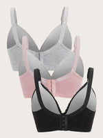 Maternity 3 Pack Contrast Lace Letter Patched Detail Bra