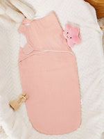 1pc Solid Colour Baby Swaddling Blanket - Pink