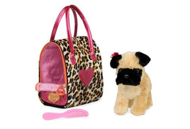 Pucci Pups - Leopard Plush Glam Bag & Pug