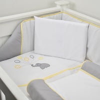 Cabbage Creek 5 Piece Baby Cot Linen Set   - Elephant & Yellow Balloons