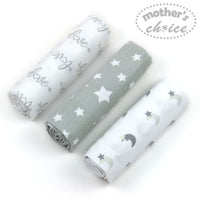 3 Pack Baby Flannel Receiver Blanket - Neutral Love