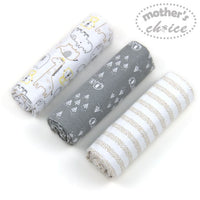 3 Pack Baby Flannel Receiver Blanket - Elephant