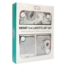 Infant 4 Piece Layette Gift Set - Bear