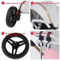 Agape Luxury Baby Stroller Eggshell 360° Travel System - Black