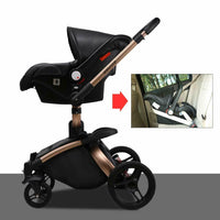 Agape Luxury Baby Stroller Eggshell 360° Travel System - Black