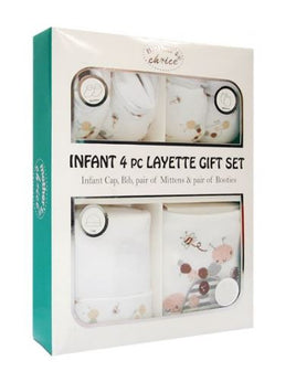 Infant 4 Piece Layette Gift Set - Bugs