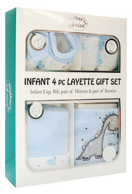 Infant 4 Piece Layette Gift Set - Dinosaur