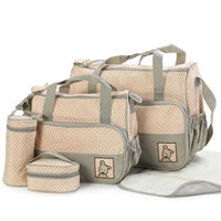 Multi Function Baby Bag Set - Khaki , includes 5 pcs colour Khaki