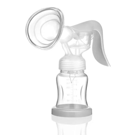 Snookums - Manual Breast Pump, white with clear bottle