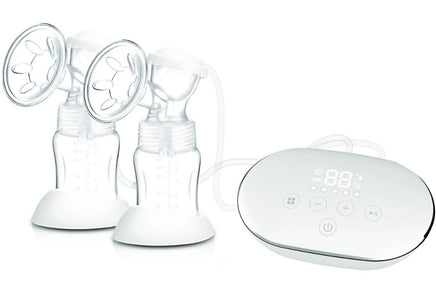 Snookums - Double Electric Breast Pump, white with clear bottles