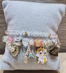 M&M Collection - Chain Charm Bracelet - Unicorn In Paris