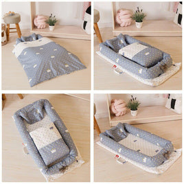 Baby Nest Portable Bassinet With Baby Blanket - Grey