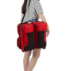 2-in-1 Baby Travel Baby Bag - Red